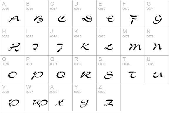 Shogun uppercase A-Z preview