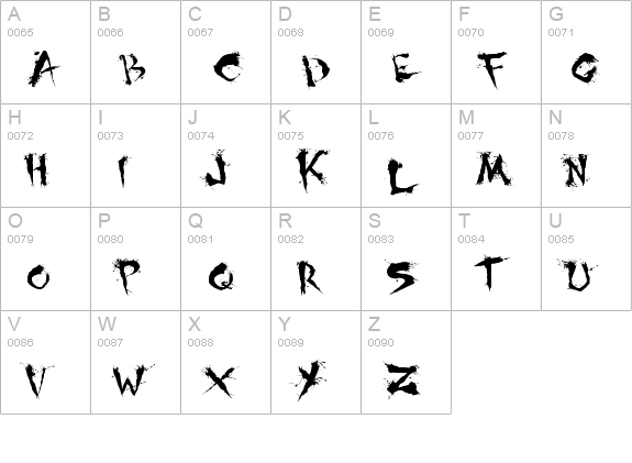Shoguns Clan uppercase A-Z preview
