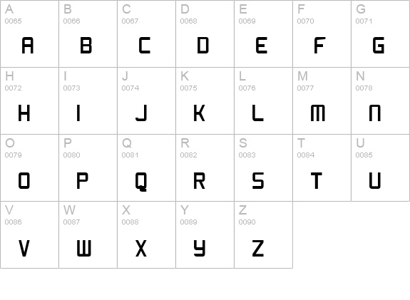 ShoomVertical Normal uppercase A-Z preview