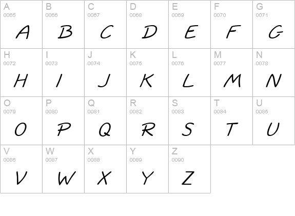 Short Hand Heavy Italic uppercase A-Z preview