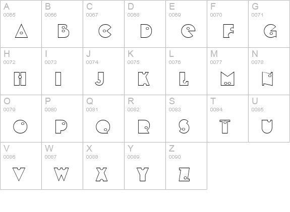 Shot Shell Open Caps uppercase A-Z preview