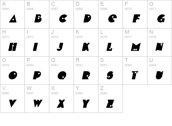 ShotShell Italic uppercase A-Z preview