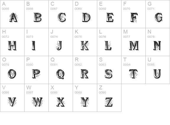 Showboat uppercase A-Z preview