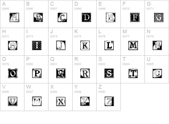 Shrewsbury Initials uppercase A-Z preview