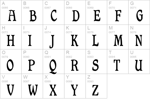 Shrewsbury-Titling uppercase A-Z preview