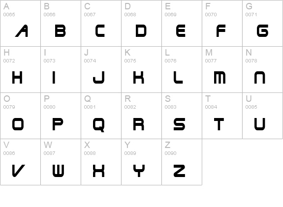 ShuttleCondensed Normal uppercase A-Z preview