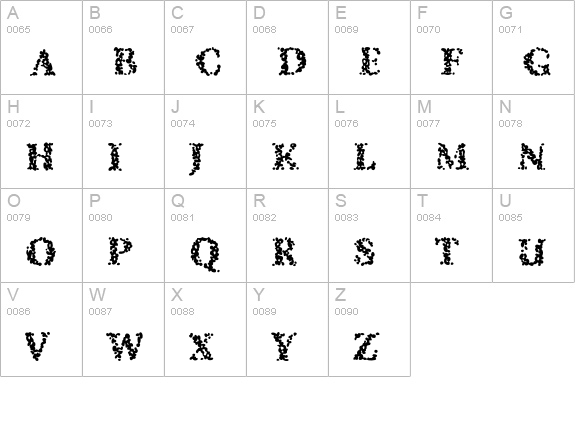 SibleyPotatoBaked uppercase A-Z preview