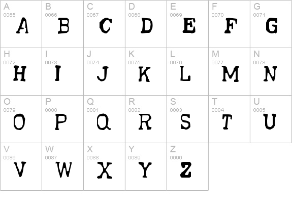 Sick Postman uppercase A-Z preview