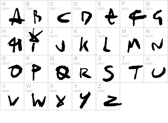 Sick Skechlings
 uppercase A-Z preview