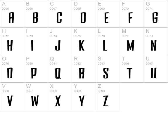 Side Winder (sRB) uppercase A-Z preview