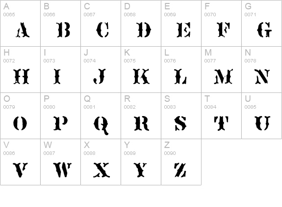 Sideshow uppercase A-Z preview