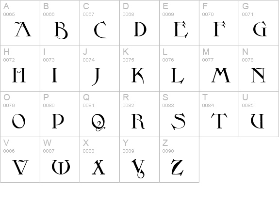 Sidhe Noble uppercase A-Z preview