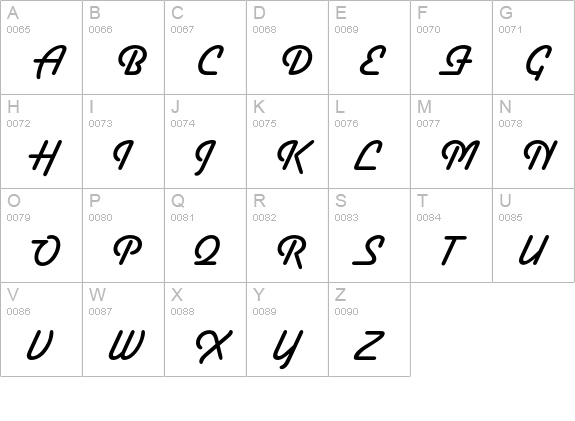 Sierra uppercase A-Z preview