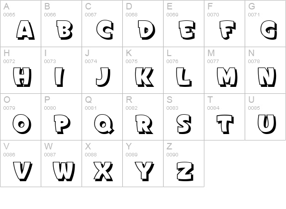 Sign Painter's Gothic Shaded JL uppercase A-Z preview