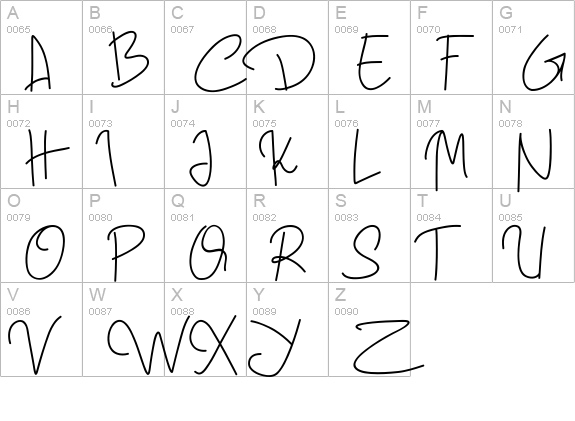 Signature - Geovana uppercase A-Z preview