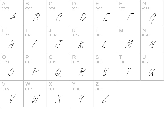 Signature Regular uppercase A-Z preview