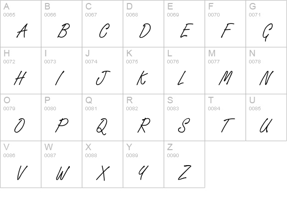 SignatureFont uppercase A-Z preview
