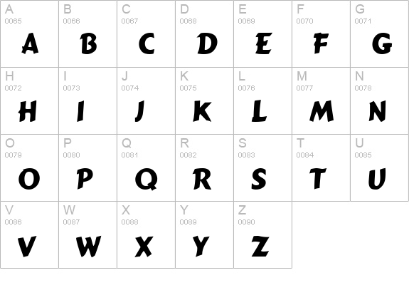 Signboard Regular uppercase A-Z preview