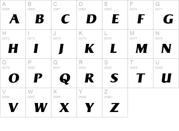 SigvarSerial-Heavy-Italic uppercase A-Z preview