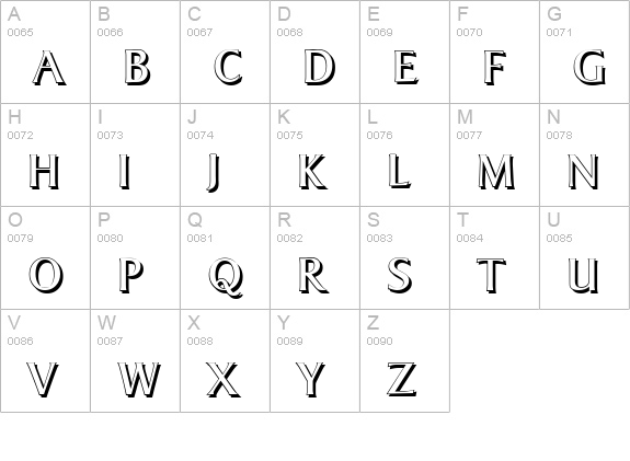 SigvarShadow-Regular uppercase A-Z preview
