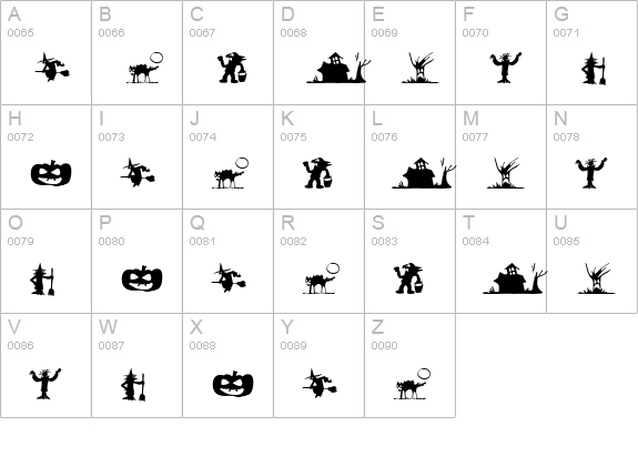SilBooettes Tryout uppercase A-Z preview