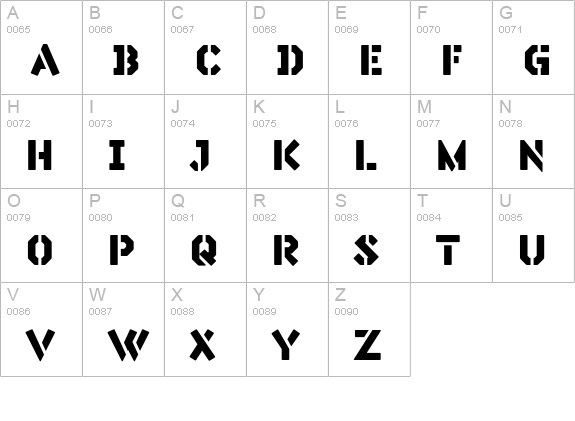 Silex Stencil Basic uppercase A-Z preview