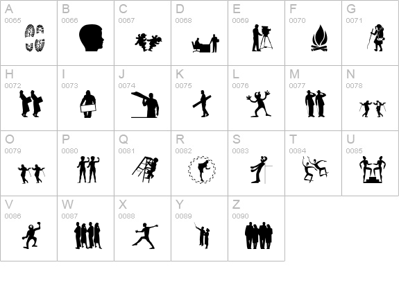 Silhouettes03 uppercase A-Z preview