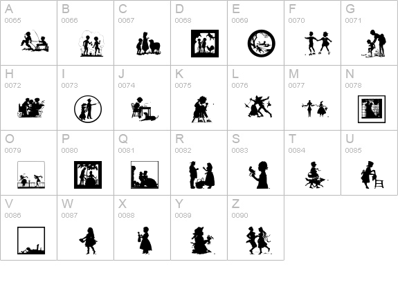 SilhousTwo uppercase A-Z preview