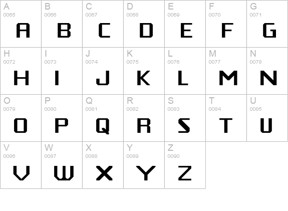 Silicon uppercase A-Z preview