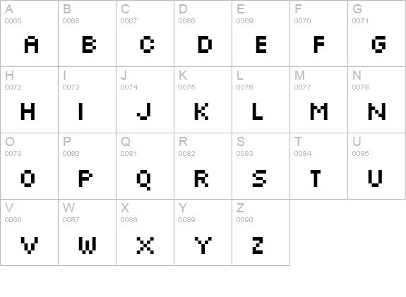 Silkscreen uppercase A-Z preview