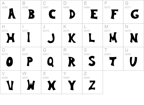 Silly Annie normal uppercase A-Z preview