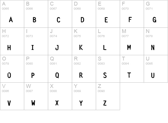 Silvery Tarjey uppercase A-Z preview