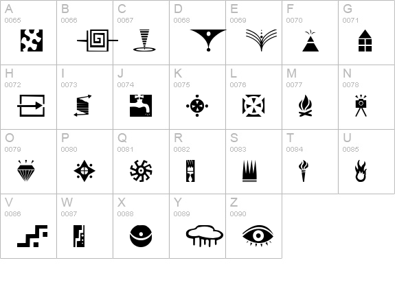 Simbolos 1 uppercase A-Z preview