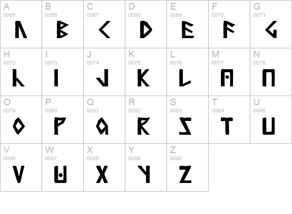 Simple Runes Normal uppercase A-Z preview