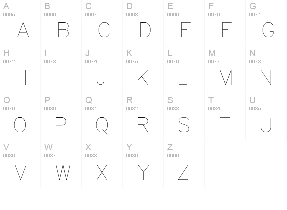 Simplex uppercase A-Z preview