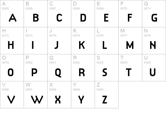 SimplexBold uppercase A-Z preview