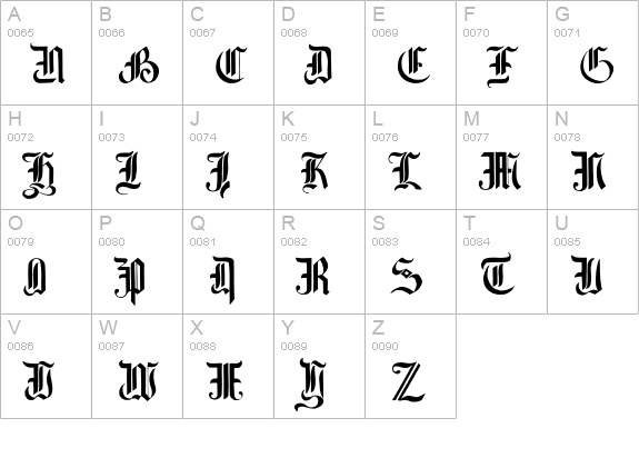 Simplicity uppercase A-Z preview