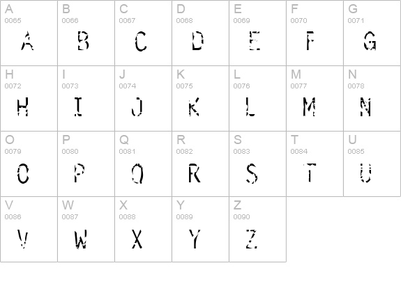 simulation uppercase A-Z preview