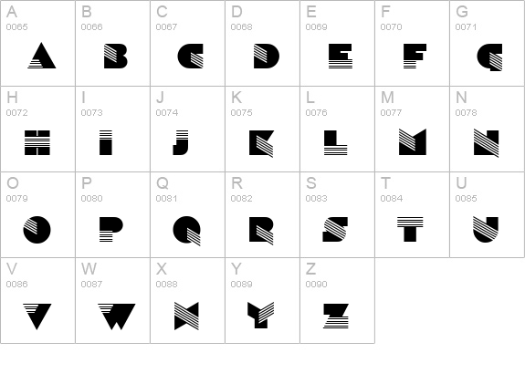 Sinaloa ICG uppercase A-Z preview