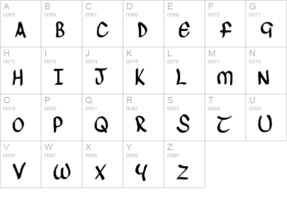 Sinead uppercase A-Z preview