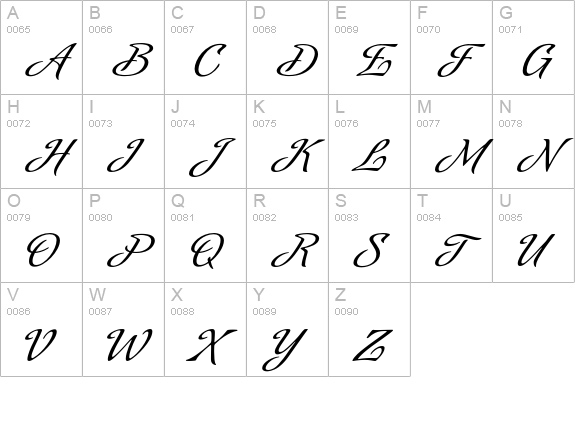Sinfonieta uppercase A-Z preview
