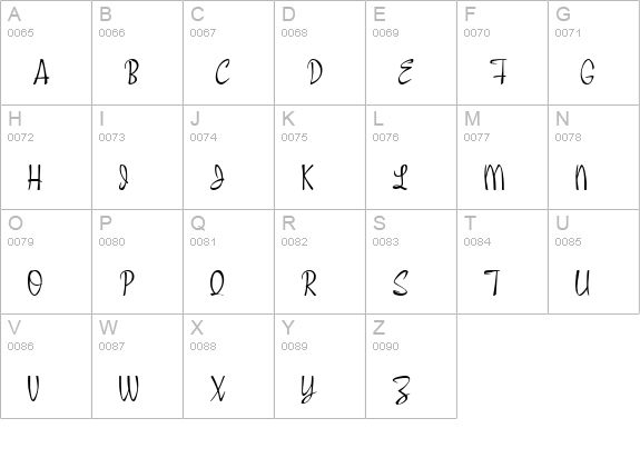 SinglesvilleScript uppercase A-Z preview