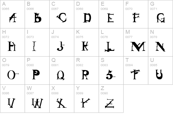 SinGothic uppercase A-Z preview