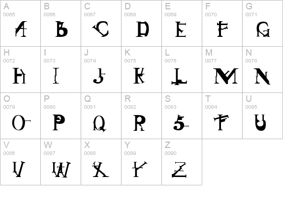 Singothic Regular uppercase A-Z preview