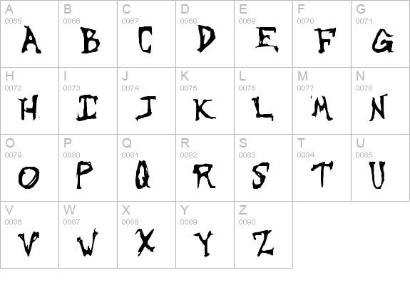 Sinister Plot uppercase A-Z preview