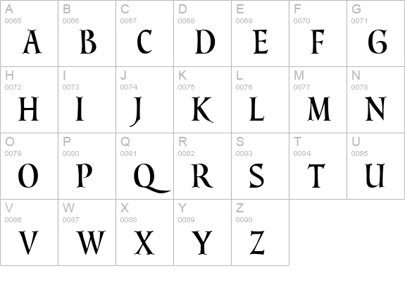 Sirona uppercase A-Z preview