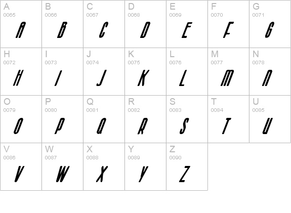 Sister Europe Italic uppercase A-Z preview