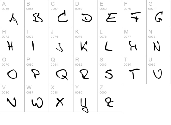 Sister R uppercase A-Z preview