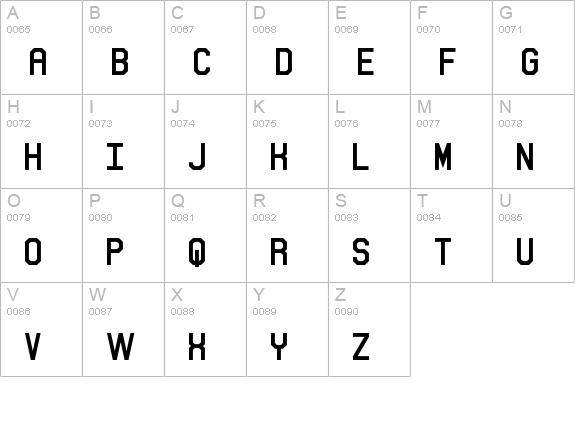 Sitdown uppercase A-Z preview
