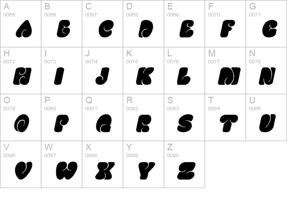 SixtiesVibe Oblique uppercase A-Z preview
